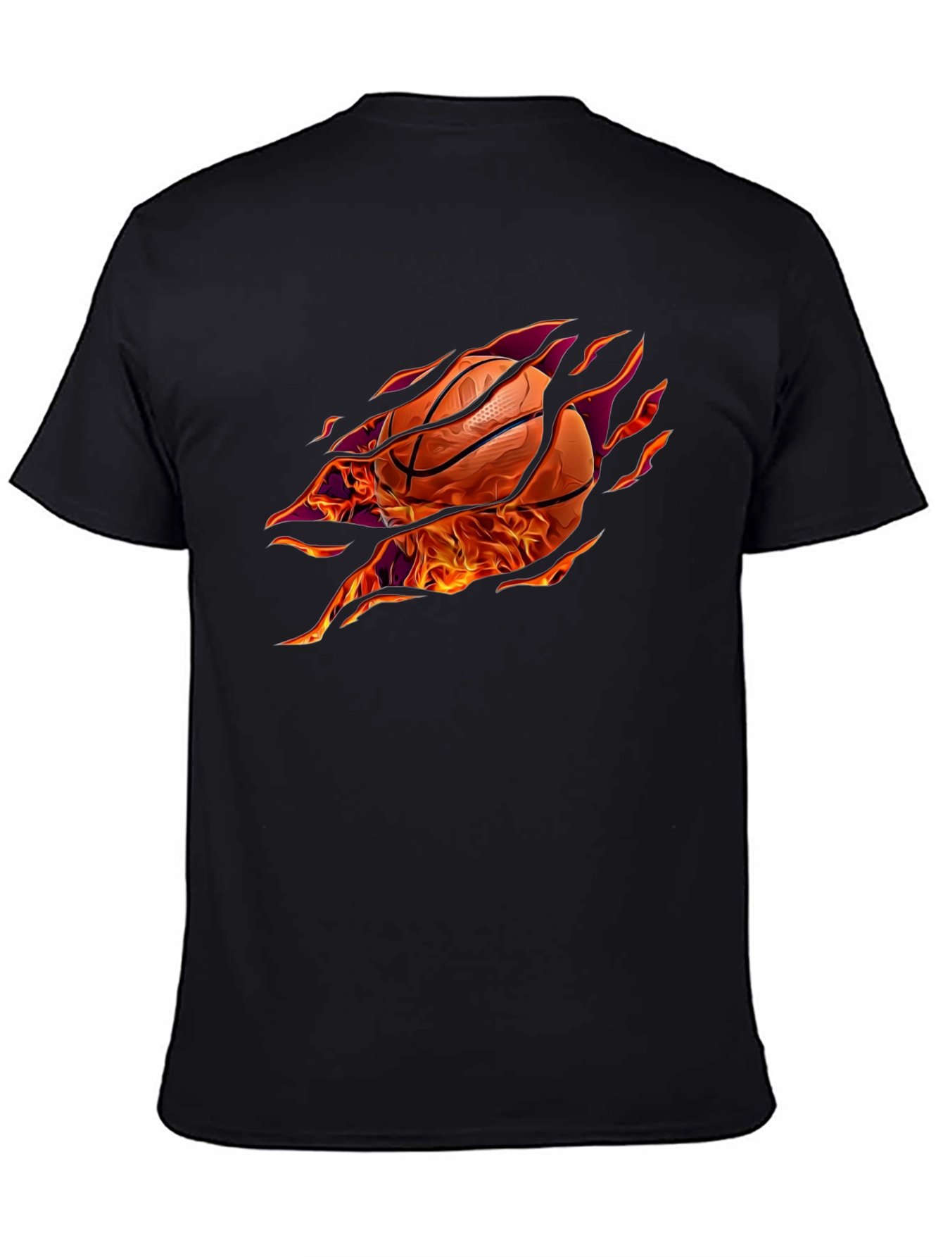 Fiery Basketball Graphic T-Shirt