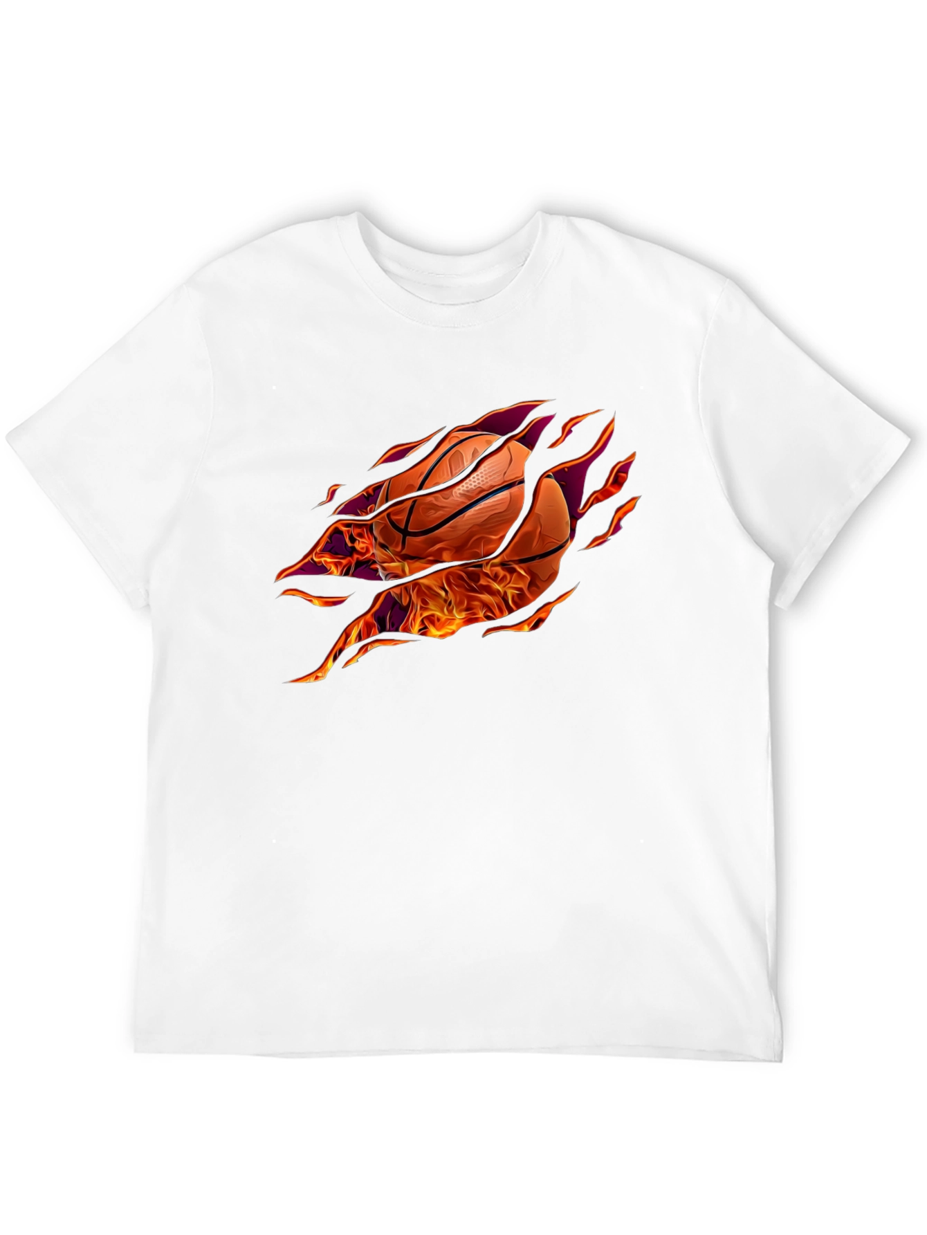 Fiery Basketball Graphic T-Shirt