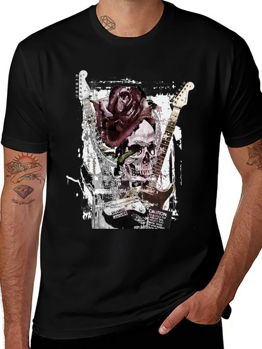 Skull & Roses Graphic Tee - Rocker Style