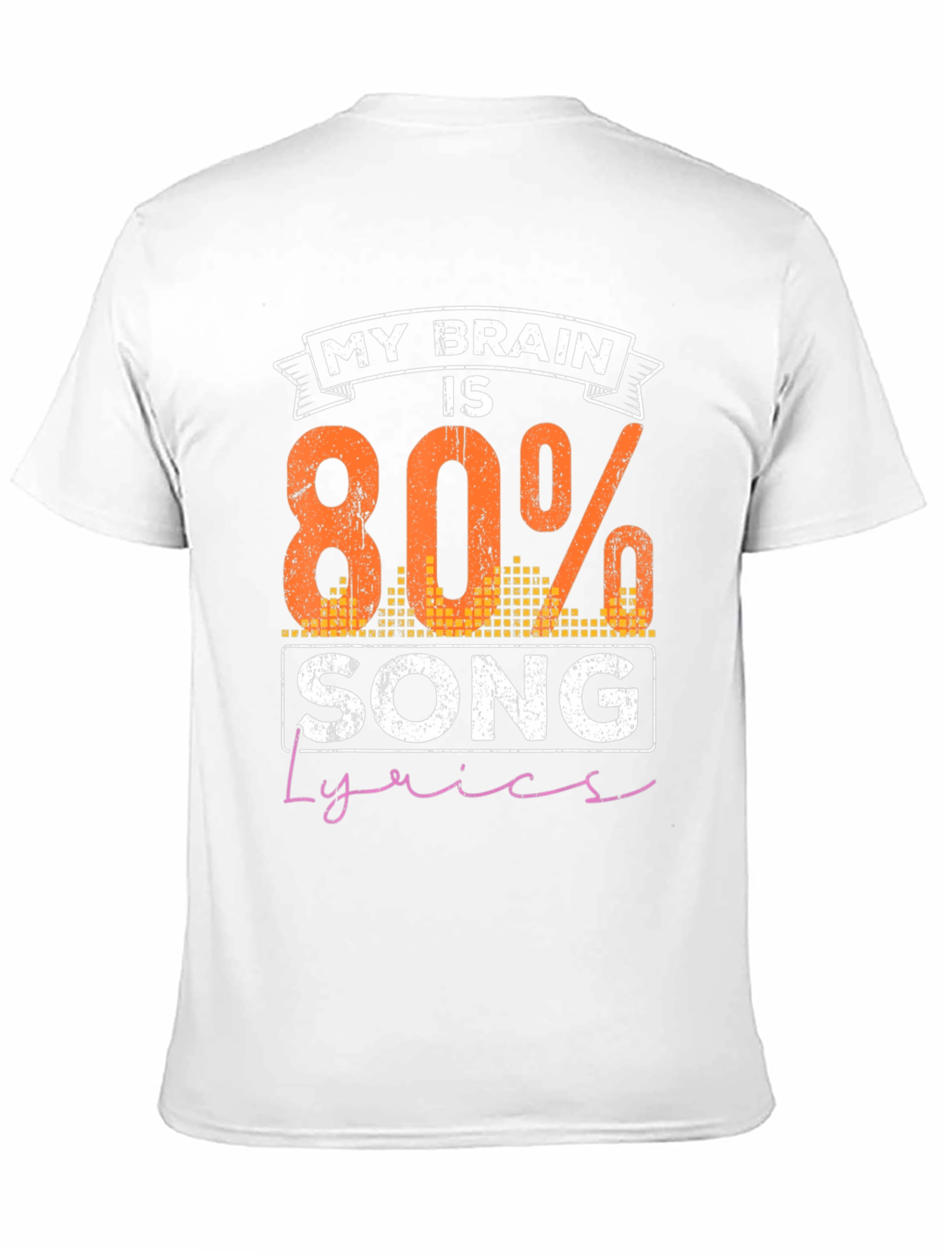My Brain is 80% Song Lyrics Funny Black T-Shirt
