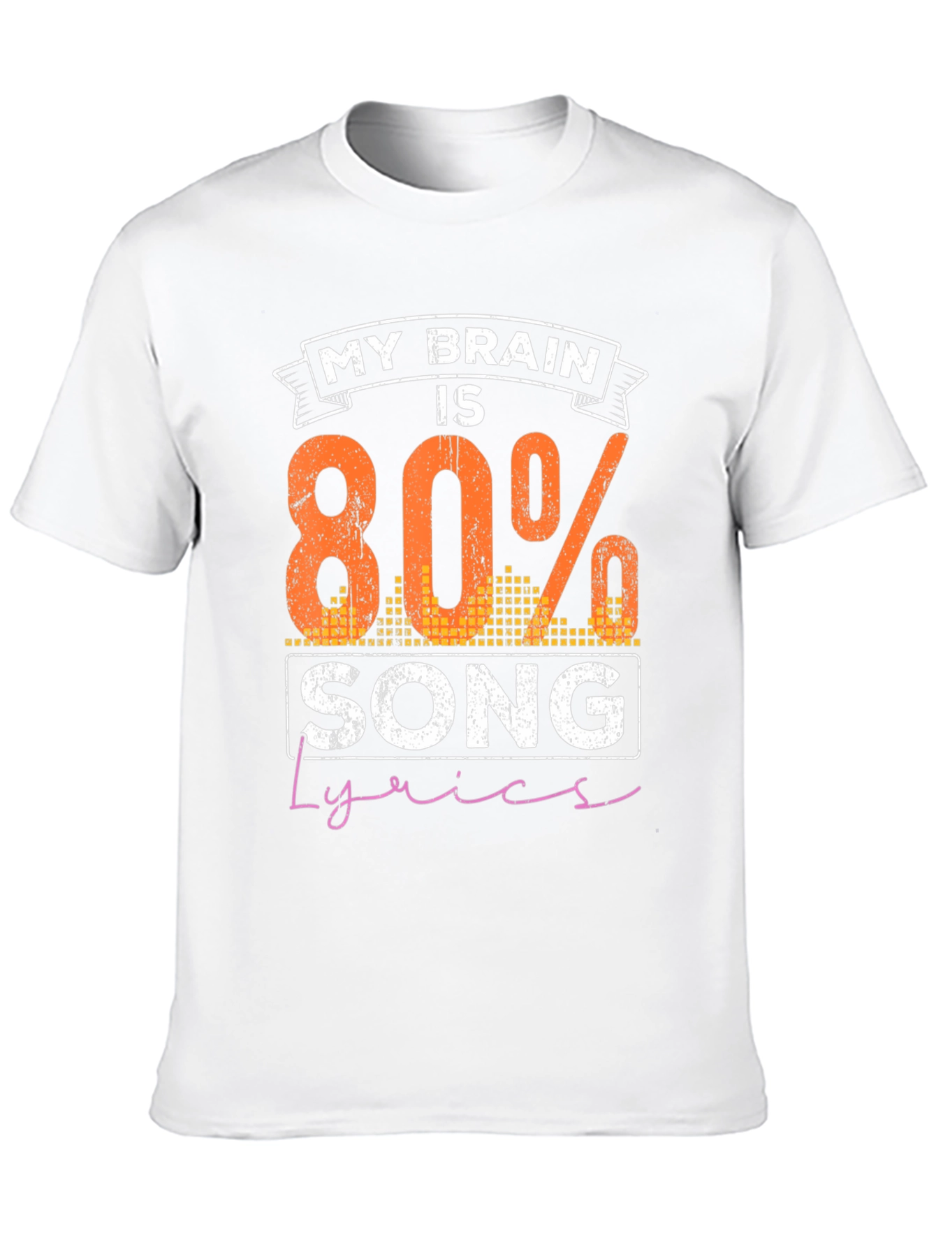 My Brain is 80% Song Lyrics Funny Black T-Shirt