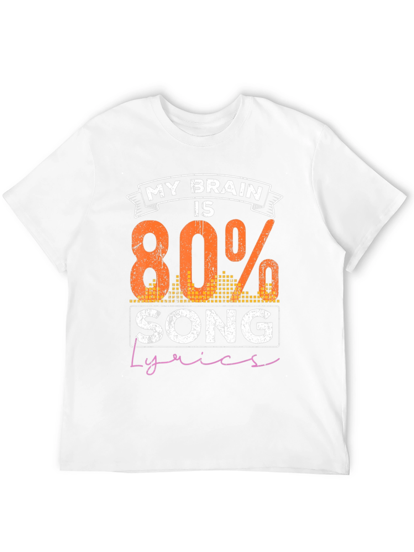 My Brain is 80% Song Lyrics Funny Black T-Shirt
