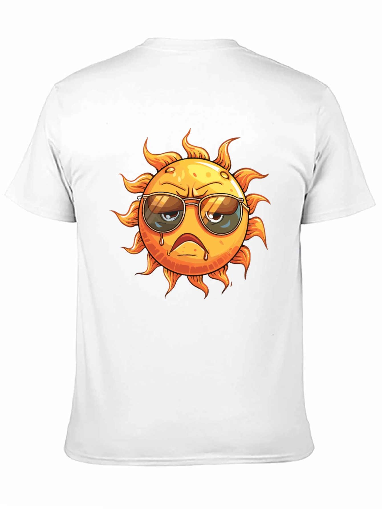 Grumpy Sun Graphic T-Shirt - Cool Summer Style