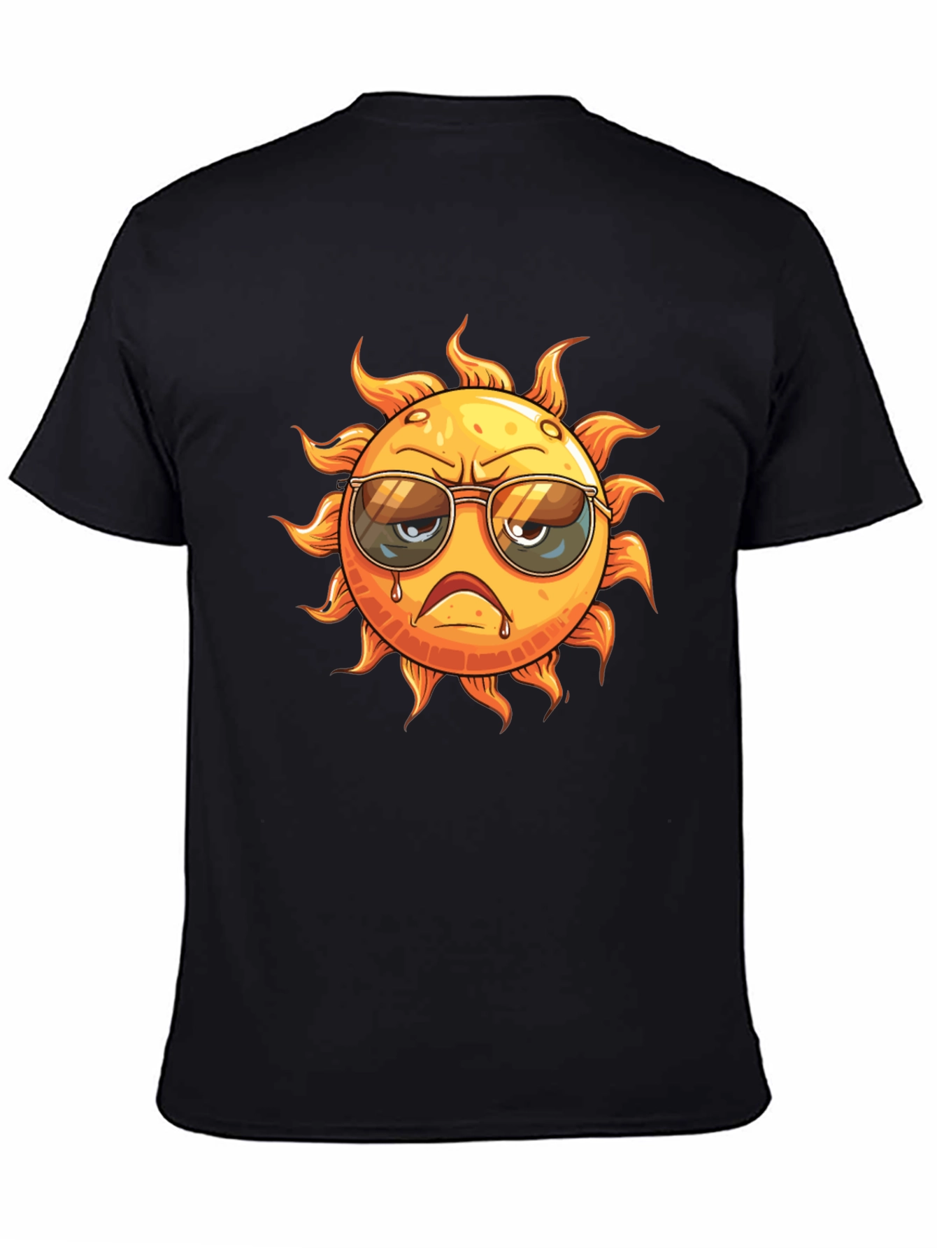 Grumpy Sun Graphic T-Shirt - Cool Summer Style