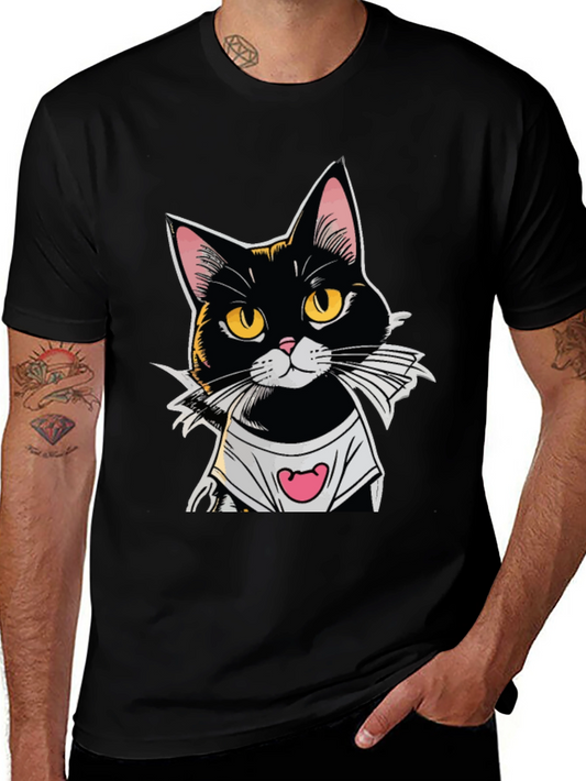 Cool Cat Graphic Tee - Black T-Shirt