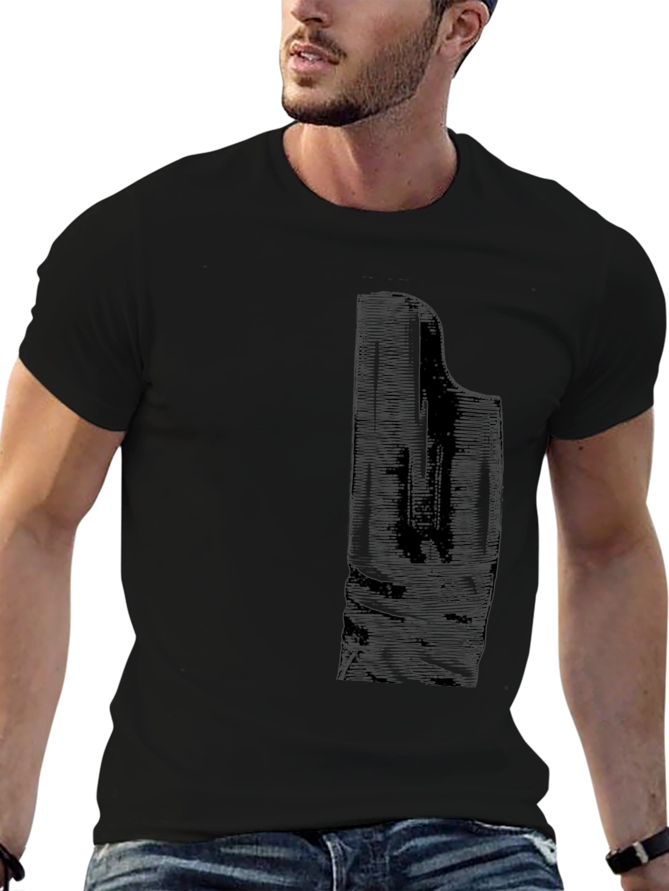 Black Piano Graphic Tee - Casual Mens T-Shirt