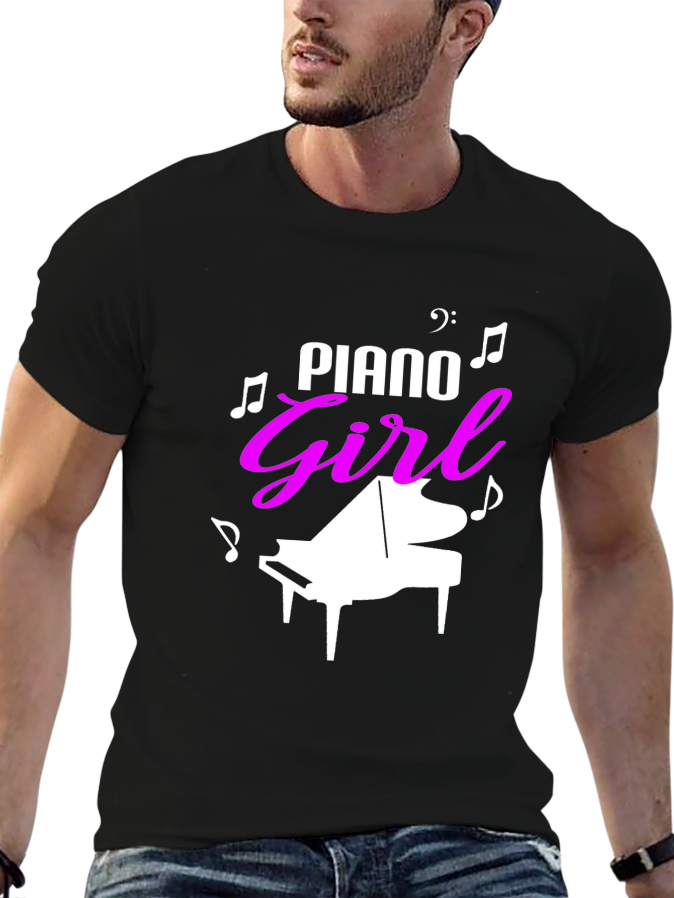 Piano Girl Graphic Tee - Music Lover Shirt