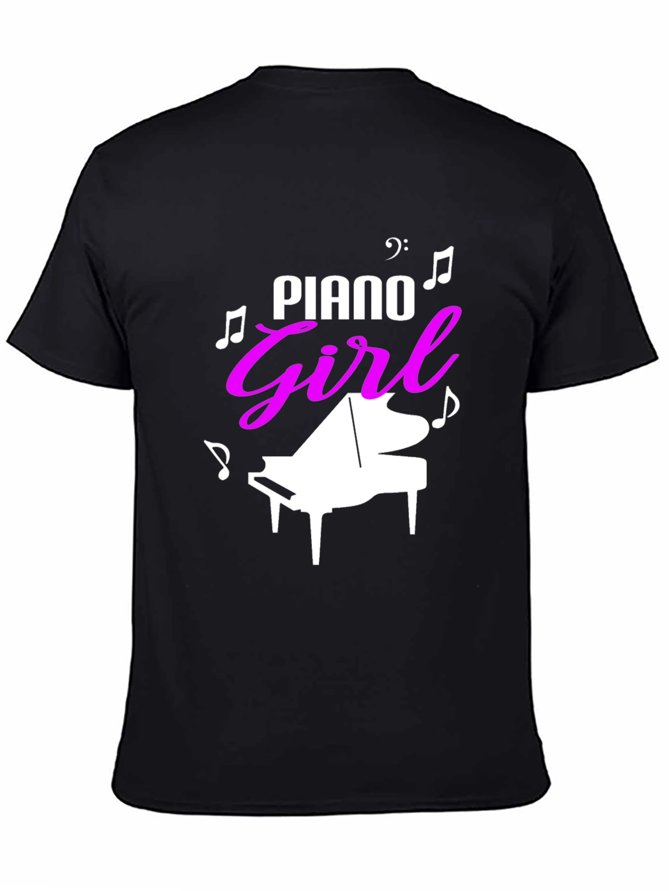 Piano Girl Graphic Tee - Music Lover Shirt