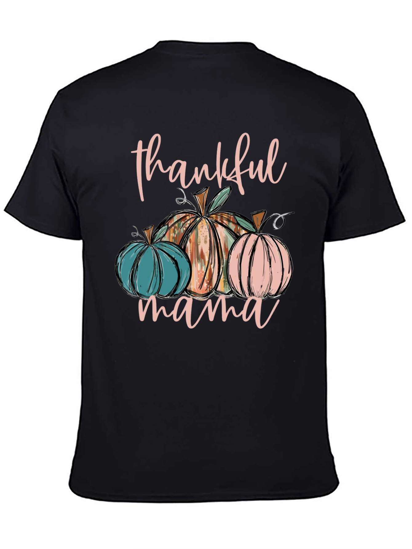 Thankful Mama Pumpkin T-Shirt Fall Thanksgiving