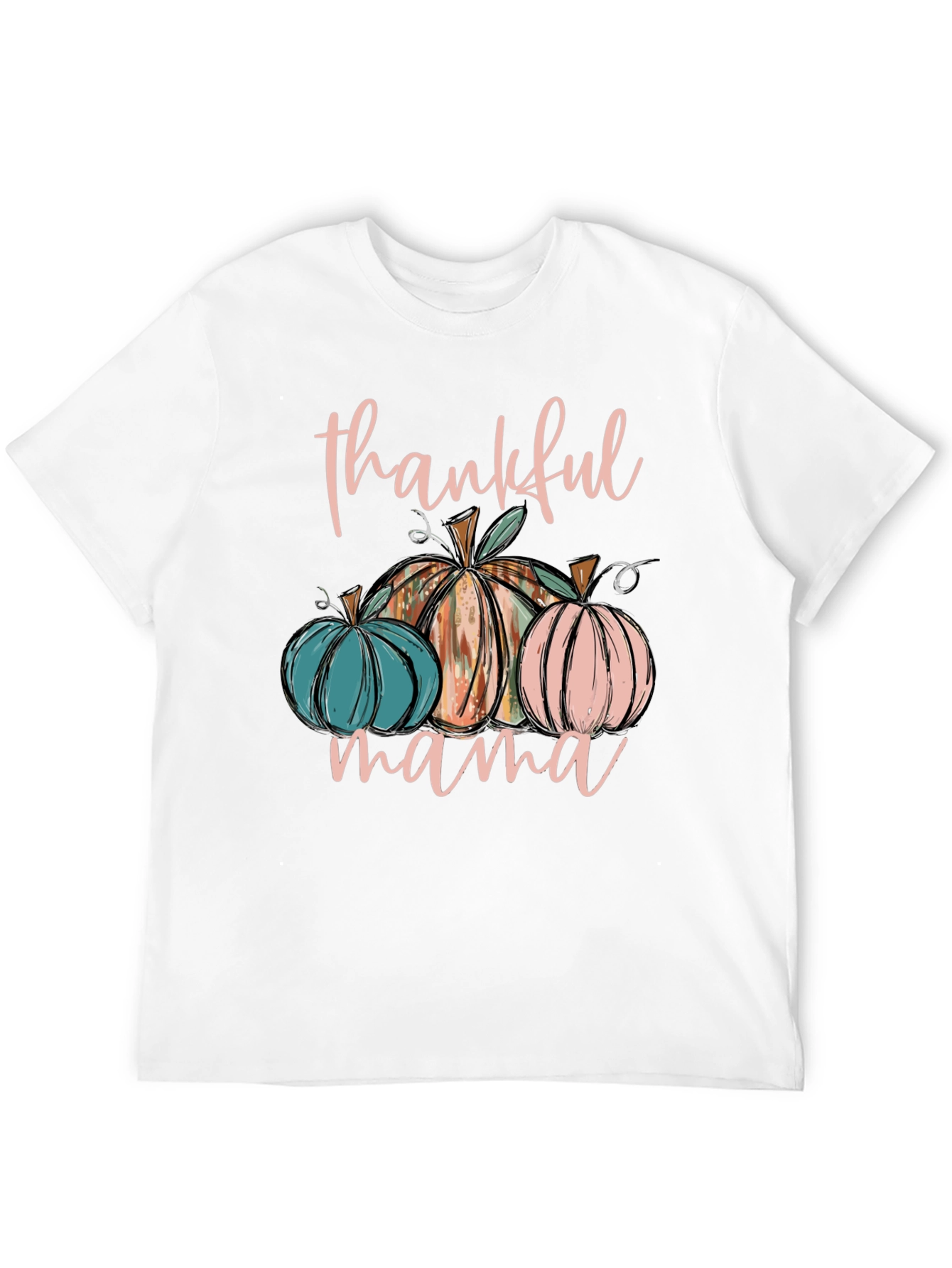 Thankful Mama Pumpkin T-Shirt Fall Thanksgiving