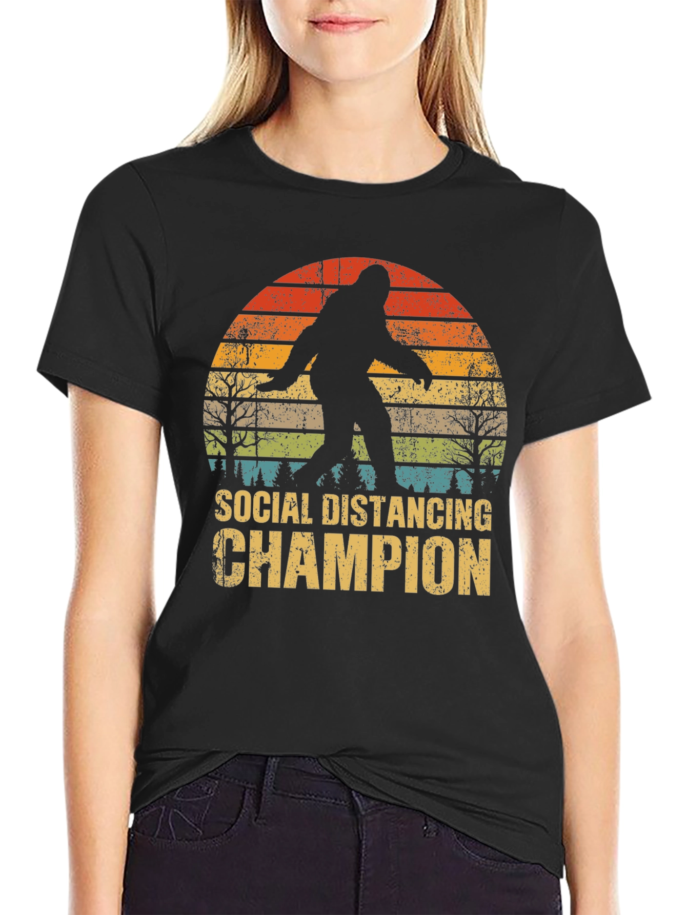 Social Distancing Champion Bigfoot T-Shirt