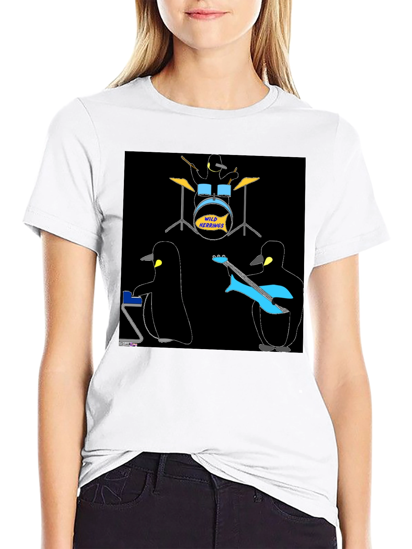 Penguin Band T-Shirt - Wild Herrings Rock!