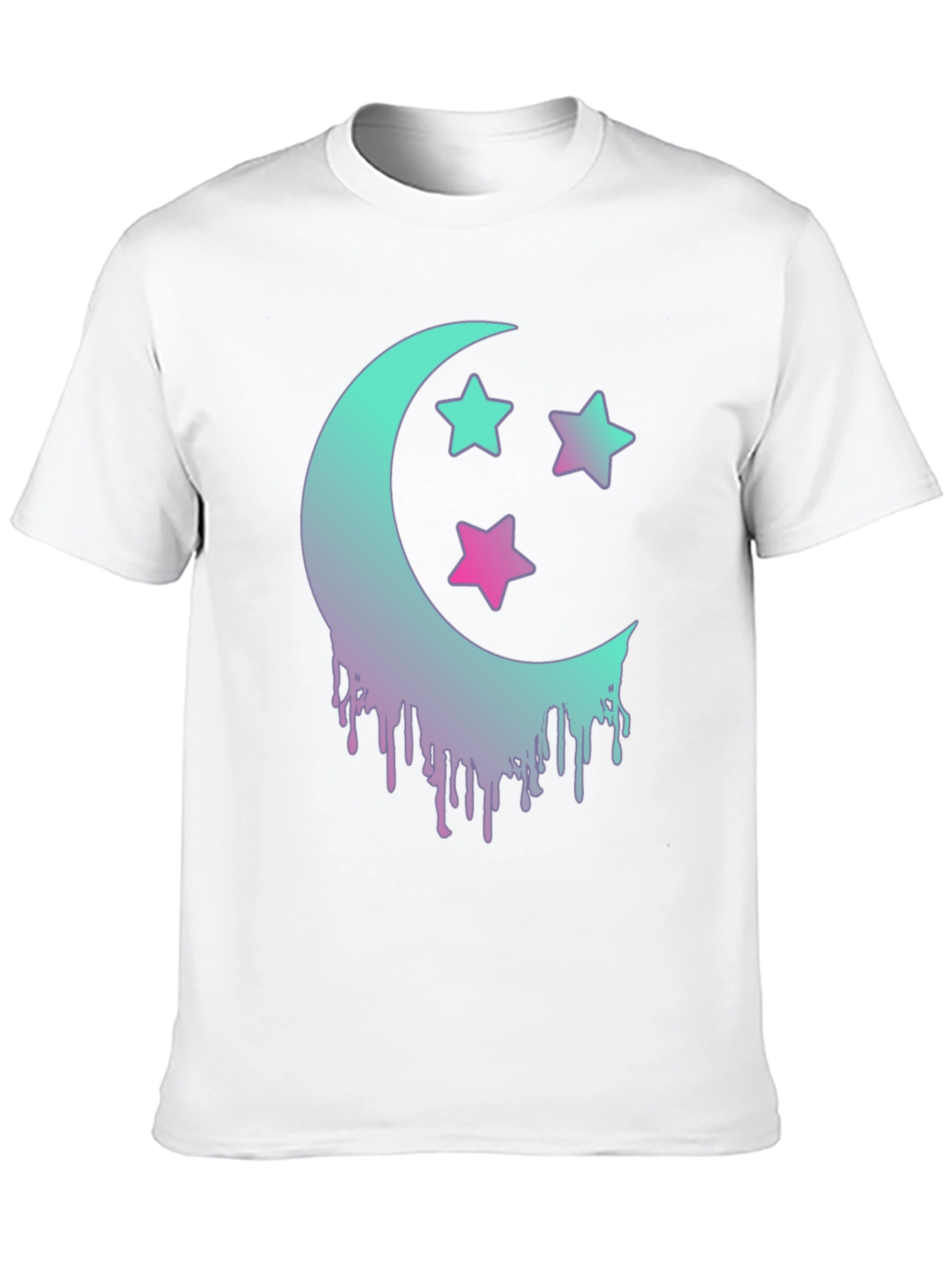 Moon & Stars Graphic Tee - Trendy Black T-Shirt