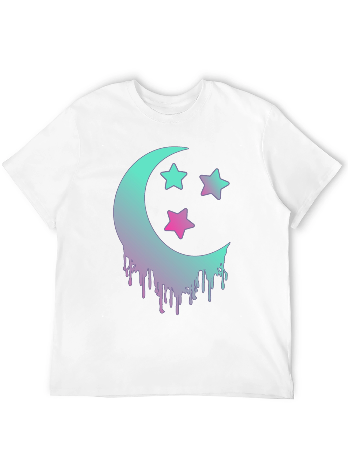 Moon & Stars Graphic Tee - Trendy Black T-Shirt