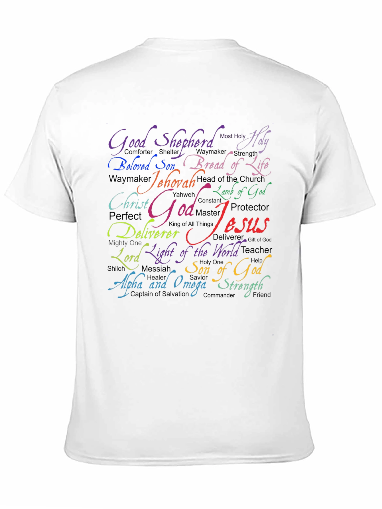 Religious Word Art T-Shirt - Jesus God Jehovah