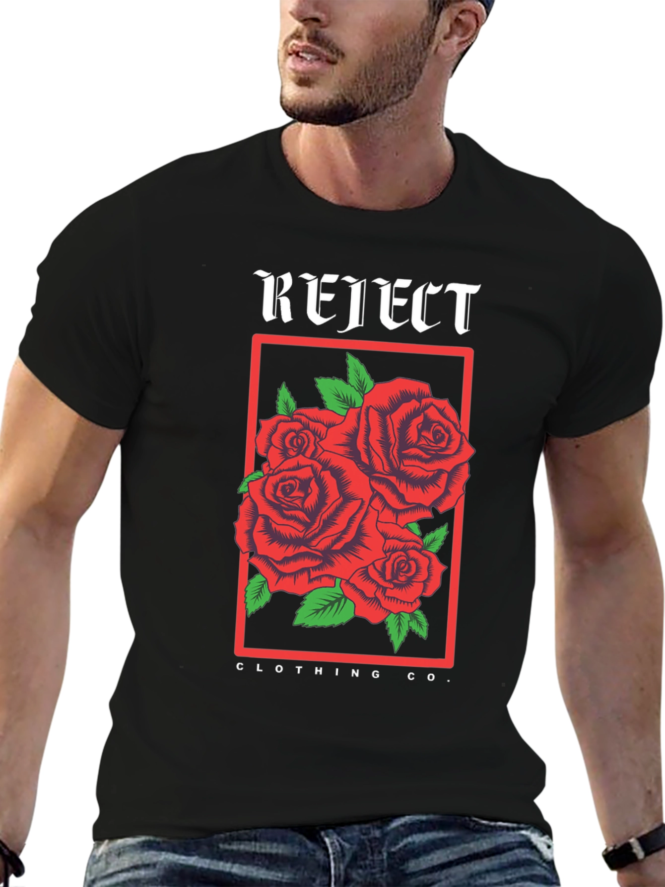 Reject Clothing Co. Roses Graphic Black T-Shirt