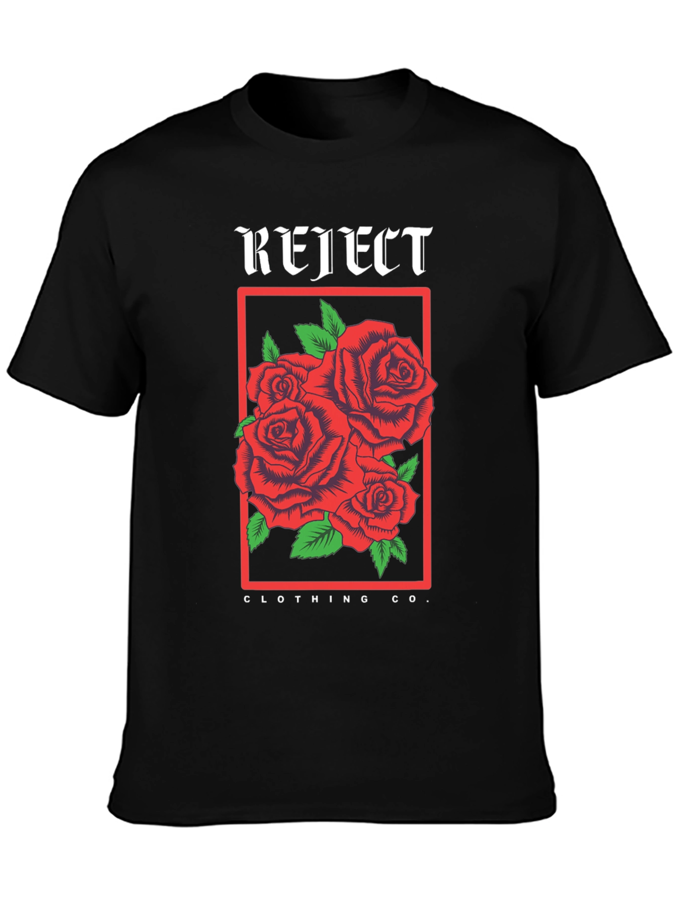 Reject Clothing Co. Roses Graphic Black T-Shirt