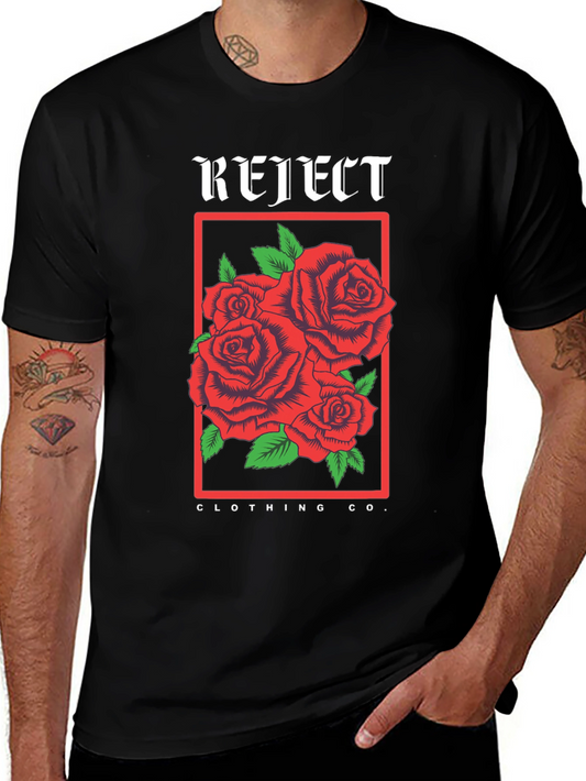 Reject Clothing Co. Roses Graphic Black T-Shirt