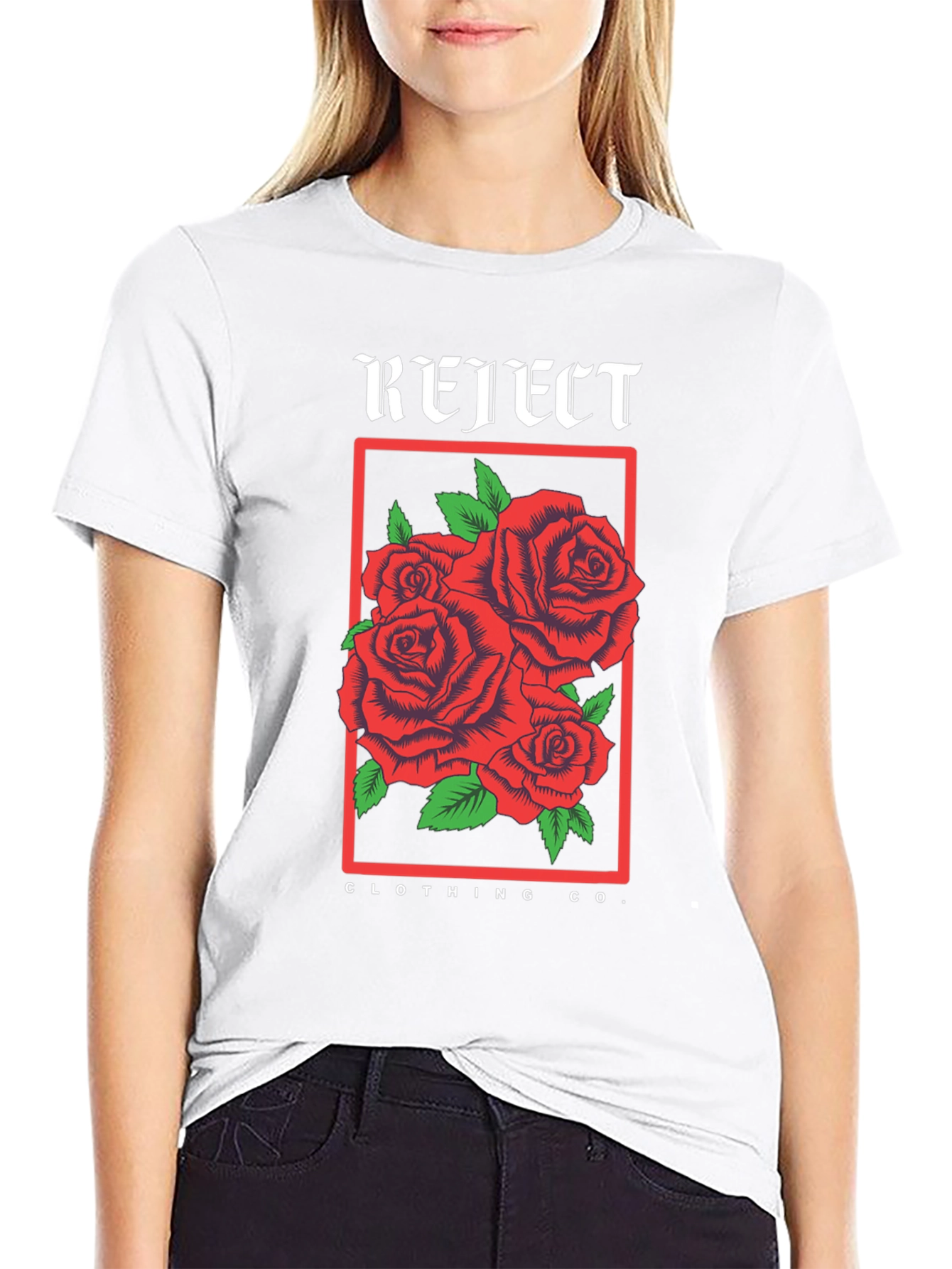 Reject Clothing Co. Roses Graphic Black T-Shirt