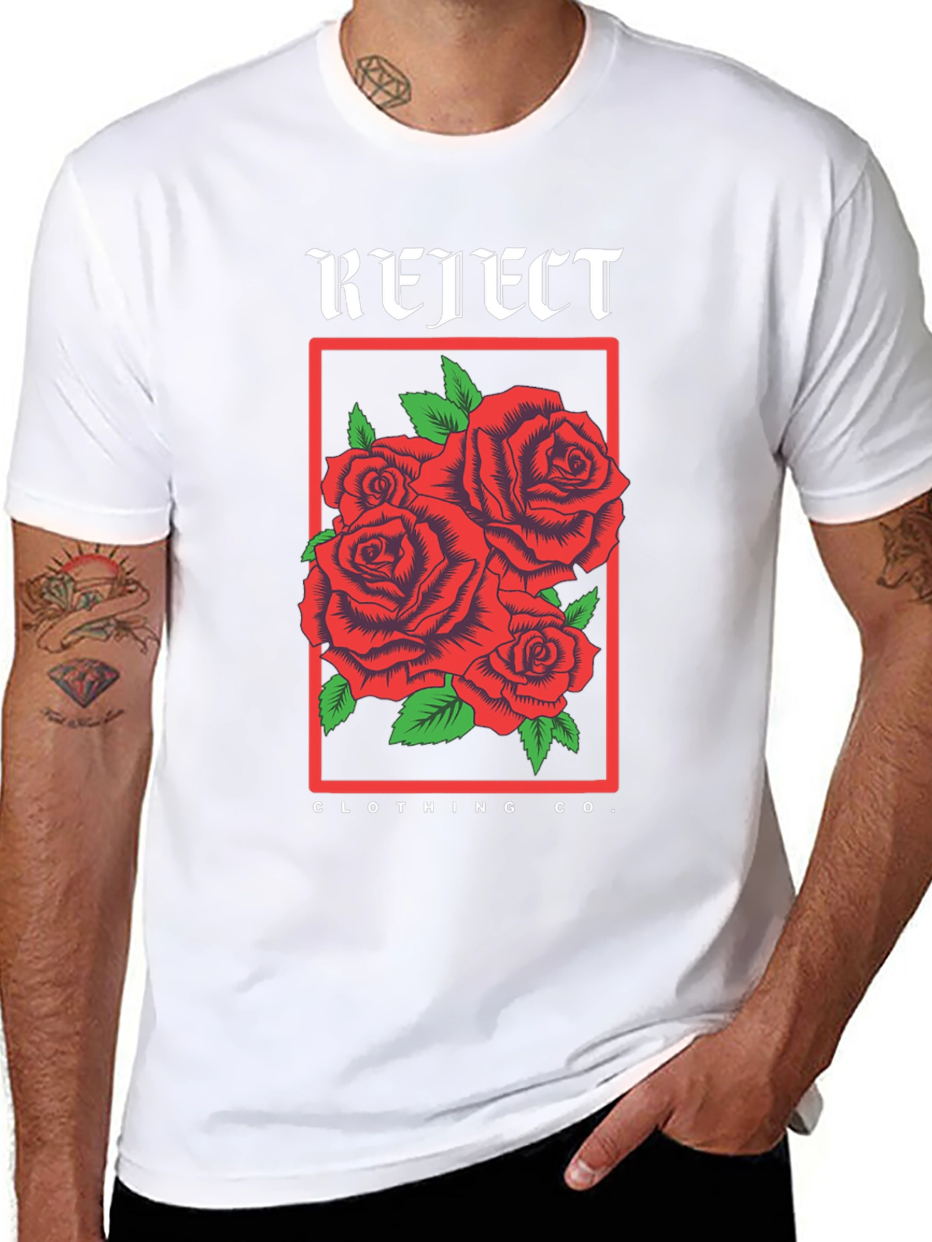Reject Clothing Co. Roses Graphic Black T-Shirt