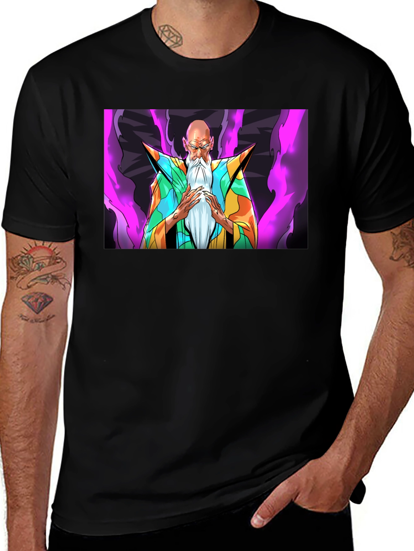 Anime Grand Master Graphic Tee - Black