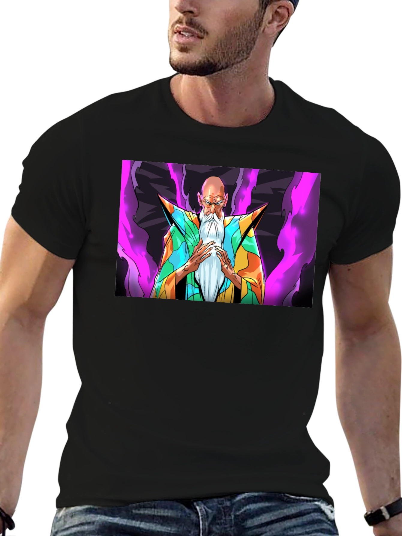 Anime Grand Master Graphic Tee - Black