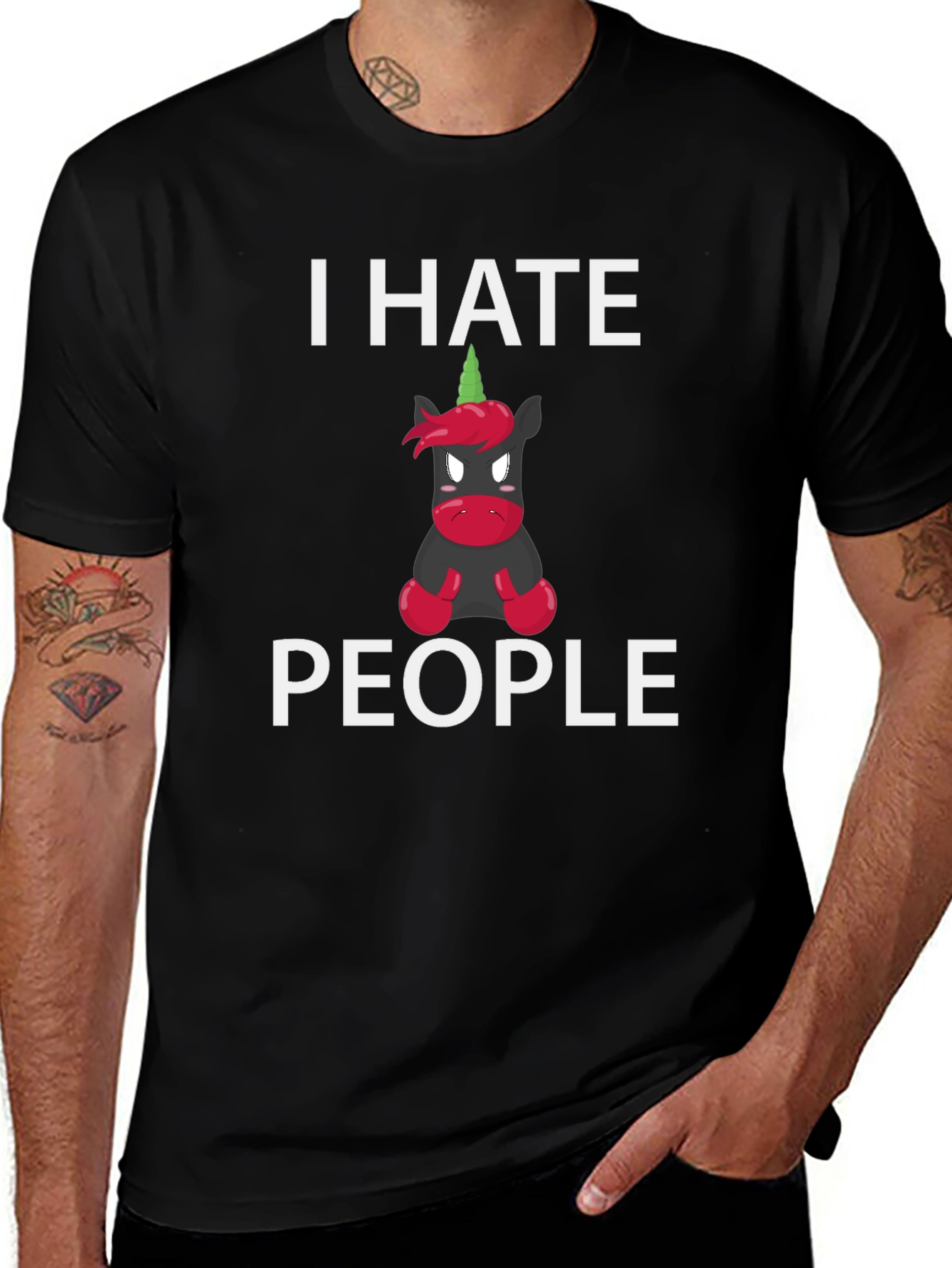 I Hate People Unicorn Graphic T-Shirt