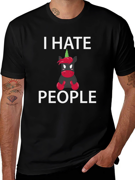I Hate People Unicorn Graphic T-Shirt