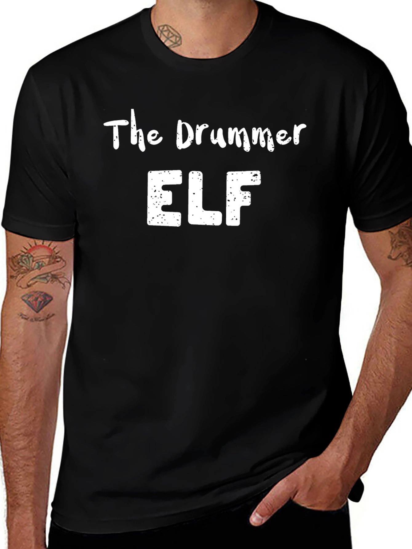 The Drummer Elf T-Shirt - Holiday Gift