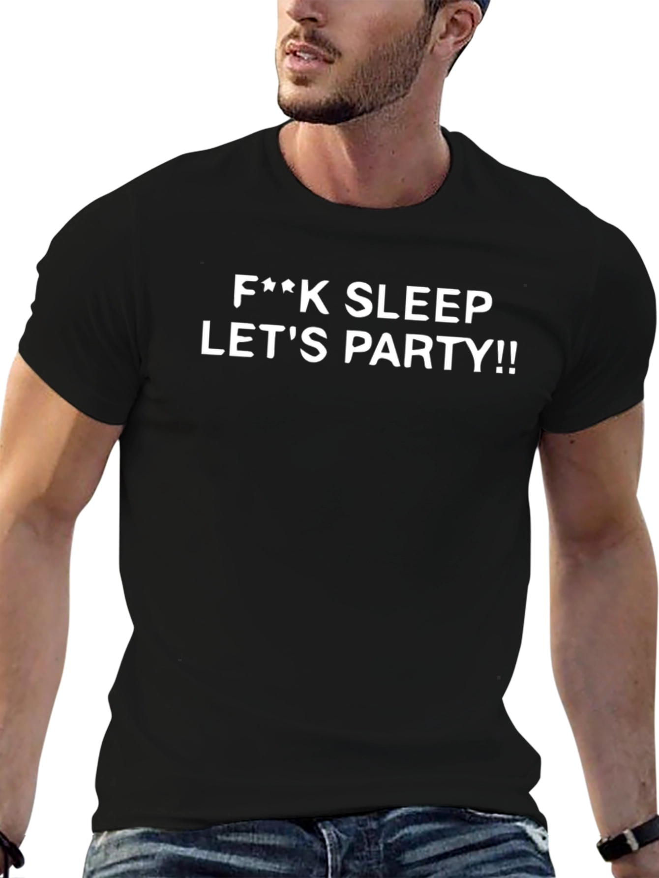 F**k Sleep Lets Party T-Shirt - Black Graphic Tee