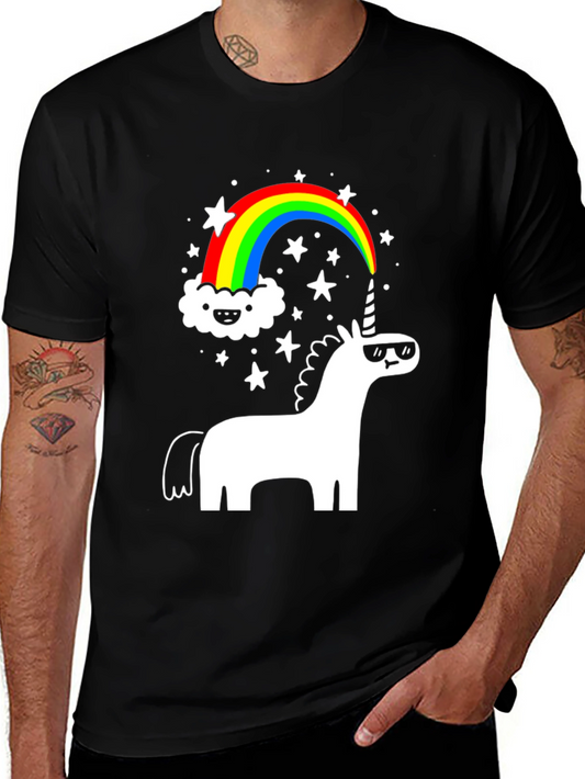 Unicorn Rainbow T-Shirt - Black Graphic Tee