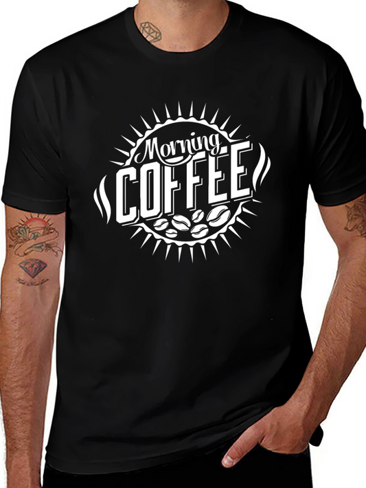 Morning Coffee Graphic Tee - Black