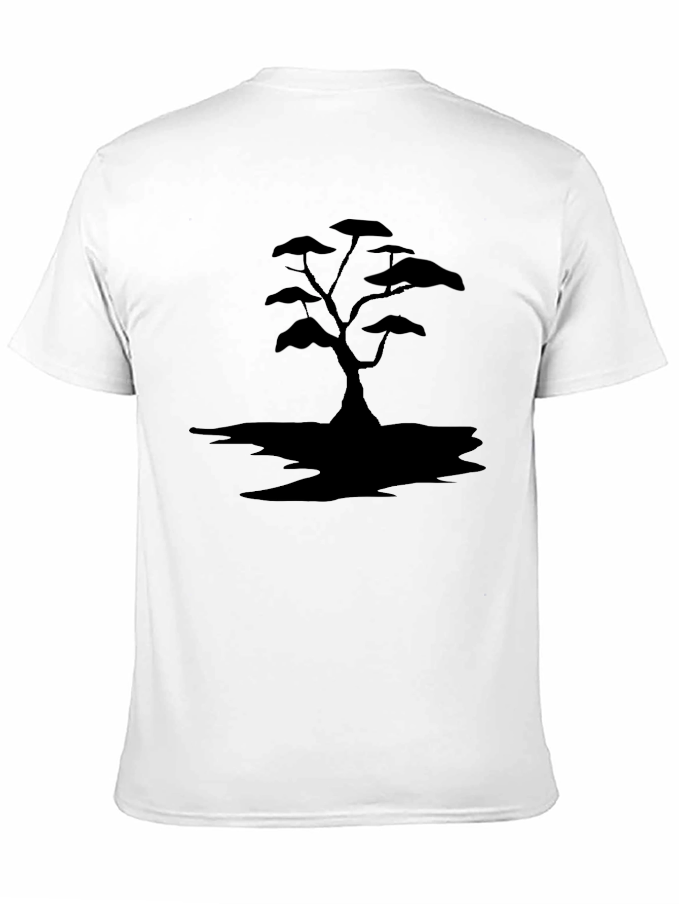 Black T-Shirt with Tree Silhouette Design