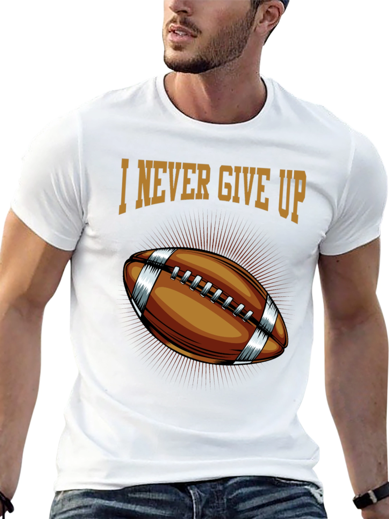 I Never Give Up Football Graphic T-Shirt