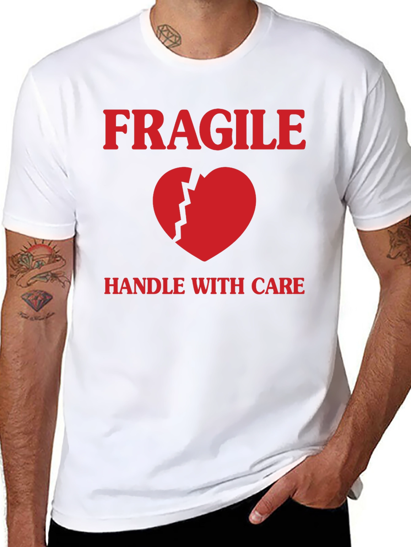 Fragile Heart Graphic T-Shirt - Handle With Care