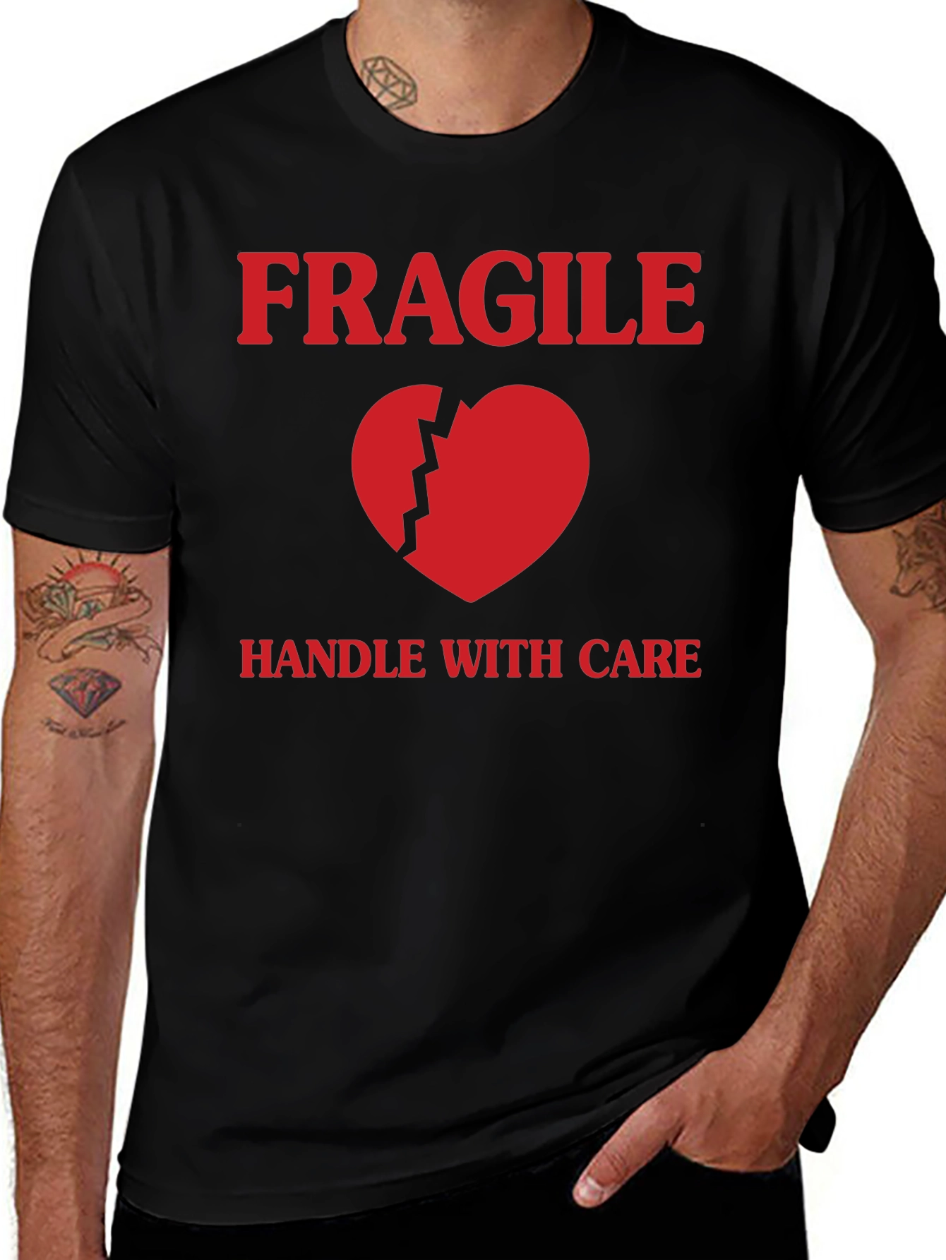 Fragile Heart Graphic T-Shirt - Handle With Care