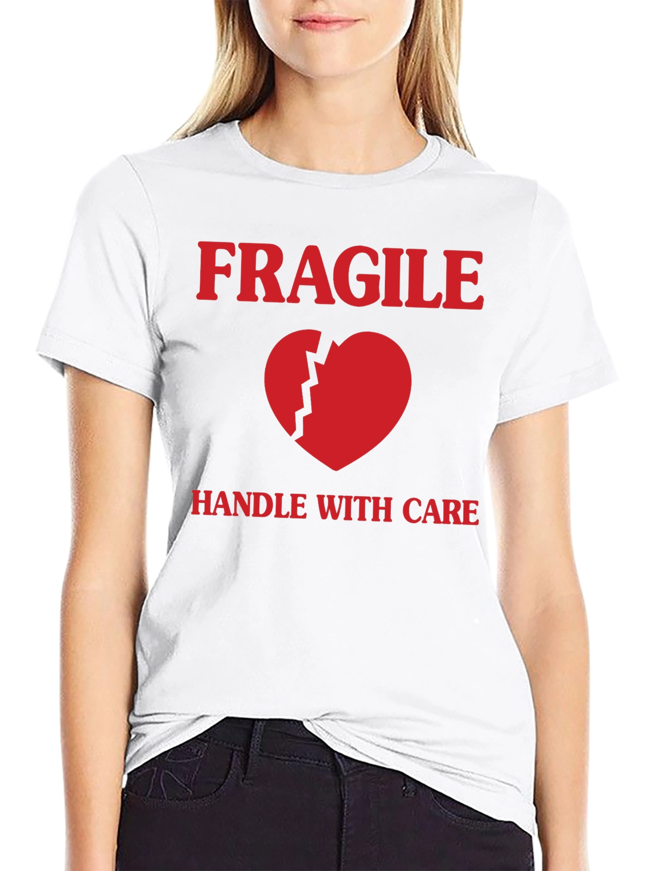 Fragile Heart Graphic T-Shirt - Handle With Care