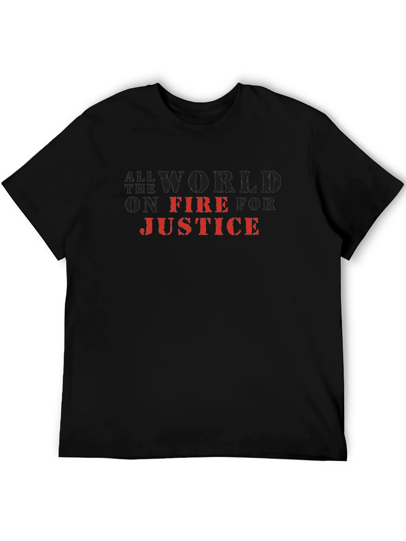 World On Fire Justice Graphic Tee - Black