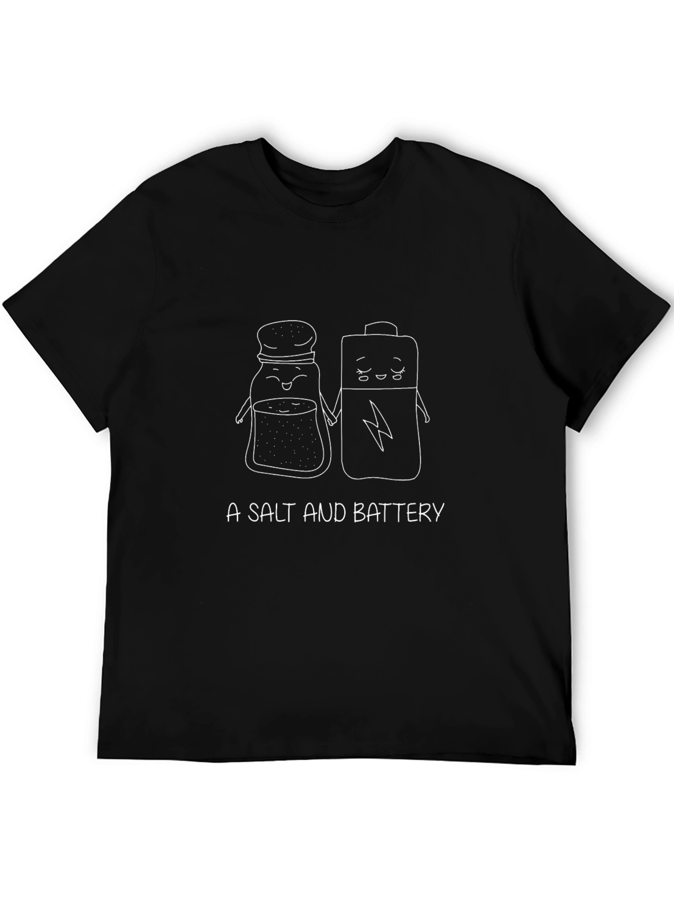 A Salt and Battery Pun Graphic T-Shirt