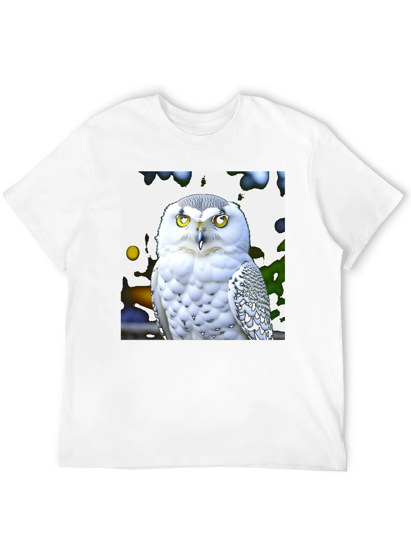 Snowy Owl Graphic Tee - Black Cotton Blend