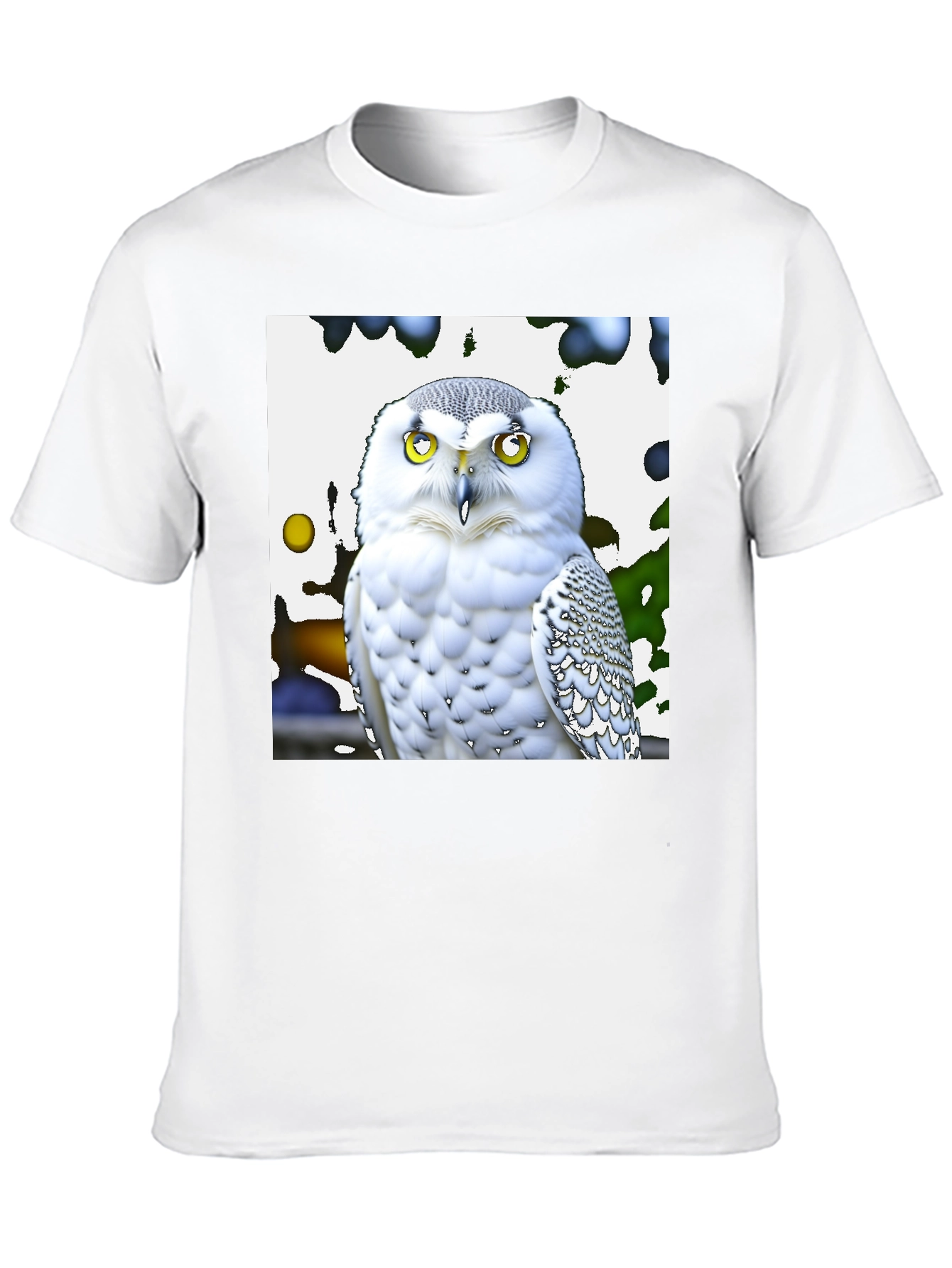 Snowy Owl Graphic Tee - Black Cotton Blend