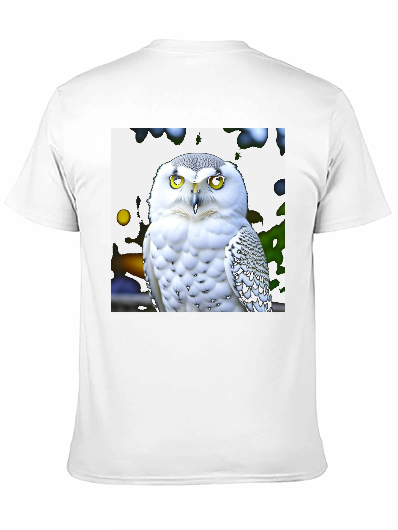 Snowy Owl Graphic Tee - Black Cotton Blend