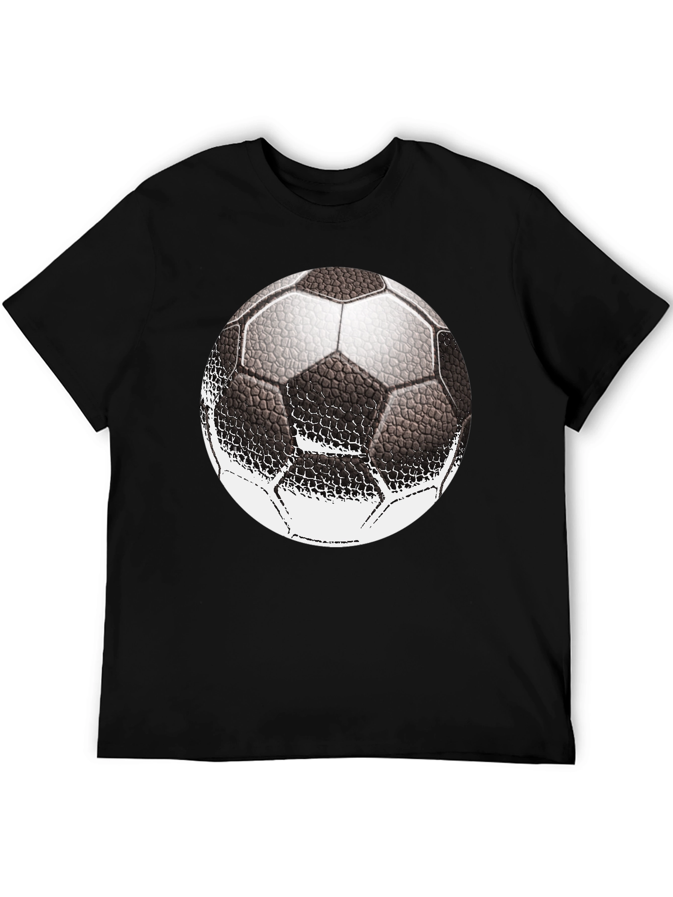 Soccer Ball Graphic Print Black T-Shirt