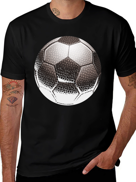 Soccer Ball Graphic Print Black T-Shirt