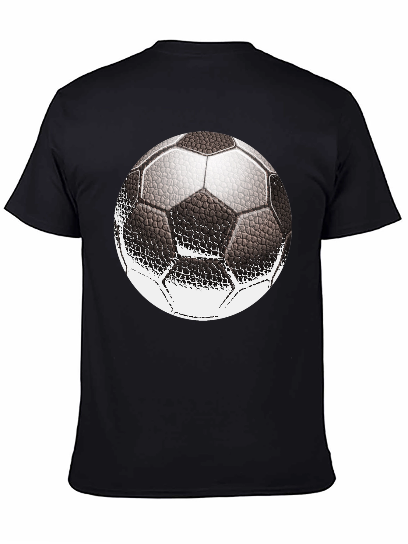Soccer Ball Graphic Print Black T-Shirt