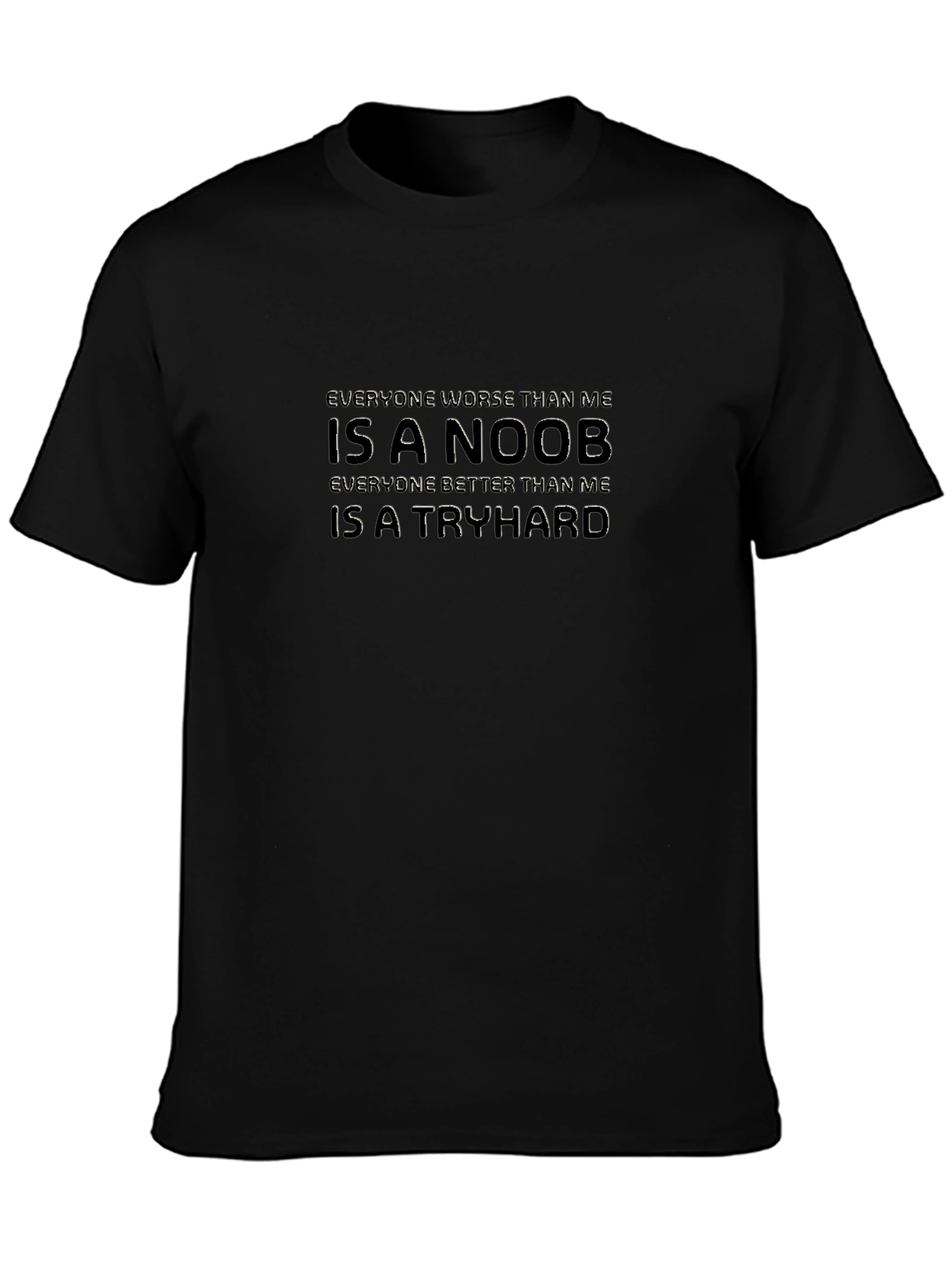 Gamer Tee: Noob vs. Tryhard - Black T-Shirt