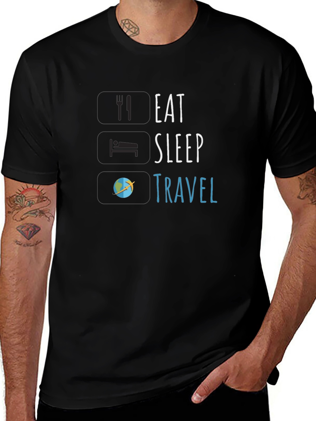 Eat Sleep Travel T-Shirt - Adventure Seeker Tee