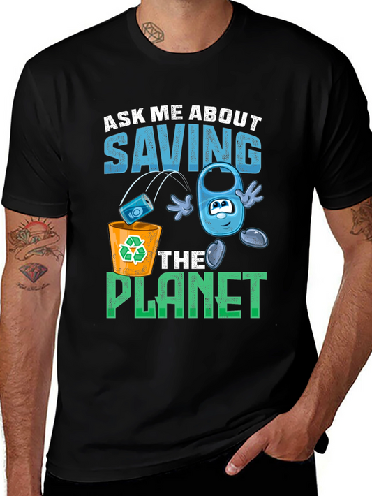 Eco-Friendly Save the Planet Graphic T-Shirt