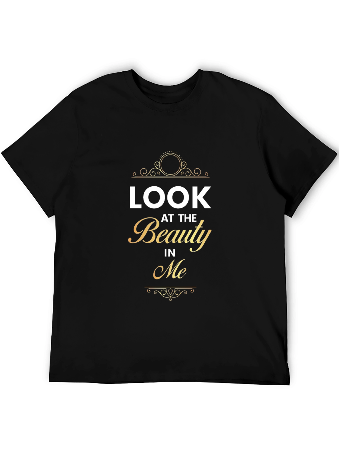 Look At The Beauty In Me Black Graphic Tee