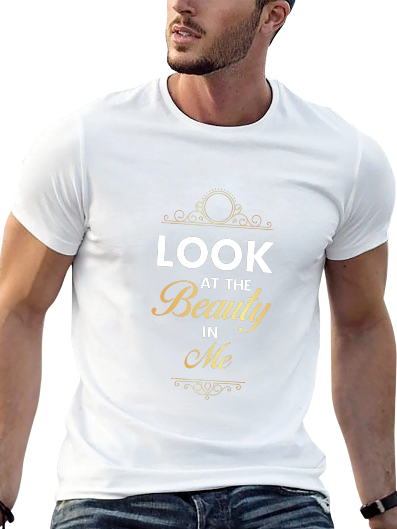 Look At The Beauty In Me Black Graphic Tee